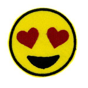 Sexy Heart Eyes Emoji Yellow Iron on Patch Love